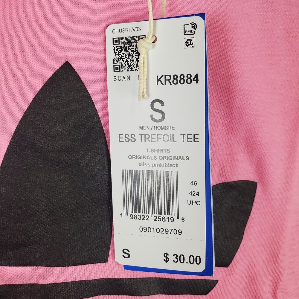 adidas Originals Trefoil Shirt Mens Sz S Pink Black Graphic - Picture 7 of 11